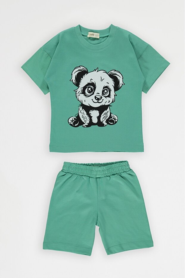 طقم شورت صيفي بنقشة الباندا - 2