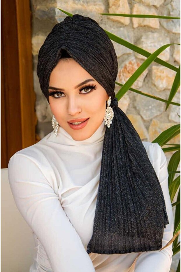 Siyah Gümüş Piliseli Dolama Bone - 3