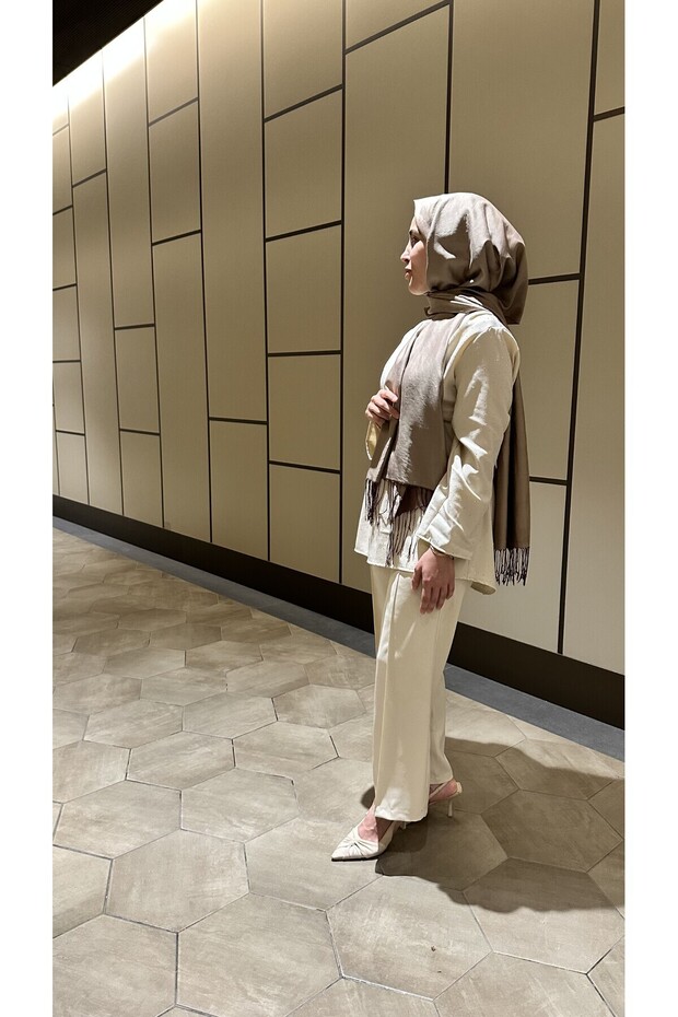 طقم حجاب مزين بالترتر - 5