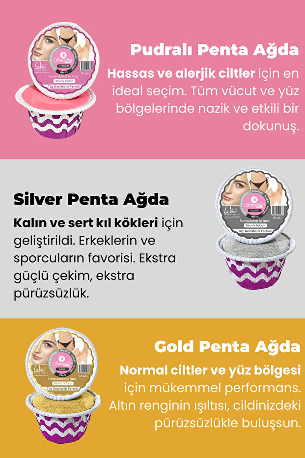 4 Parça Gold Boncuk ( Penta ) Ağda Soyulabilen Yüz Ağdası - Tüm Vücut Mini Kalıp Ağda Seti - 8