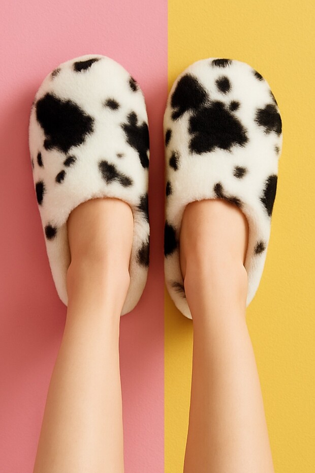 Puffy Women's House Slippers Winter Slippers Rubber Non-Sound Sole