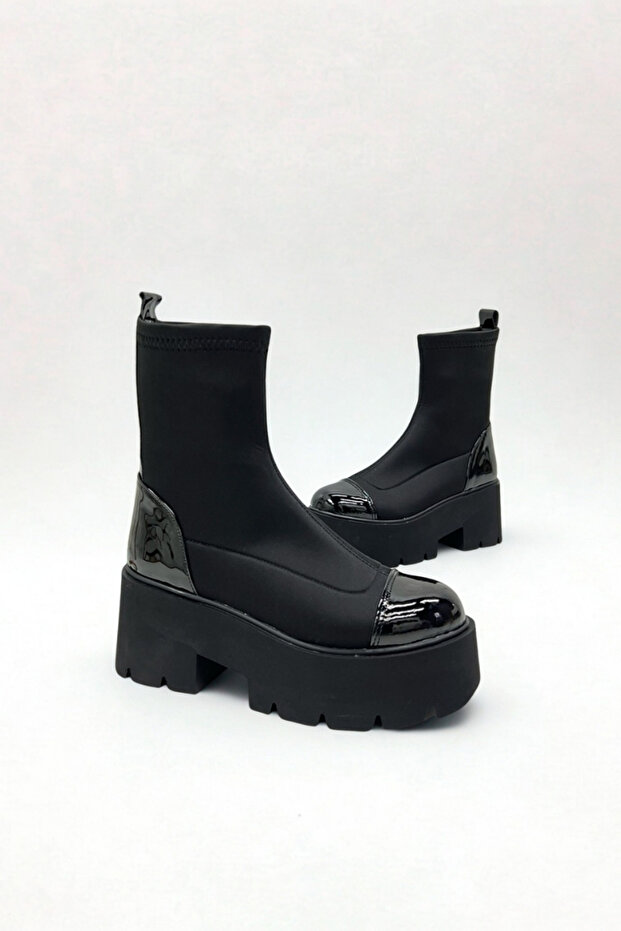 Siyah Dalgıç Kumaş Bot P9029 - 1