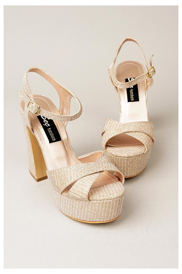 Slt 360 platform heeled evening shoes rose
