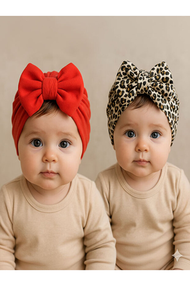 Baby Girl Bonnet with Bow 2 Pieces