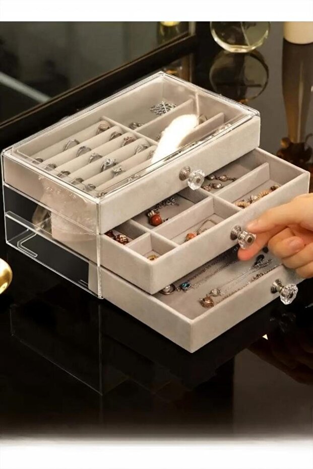 صناديق ومنظمات تخزين المجوهرات متعددة الوظائف - 2