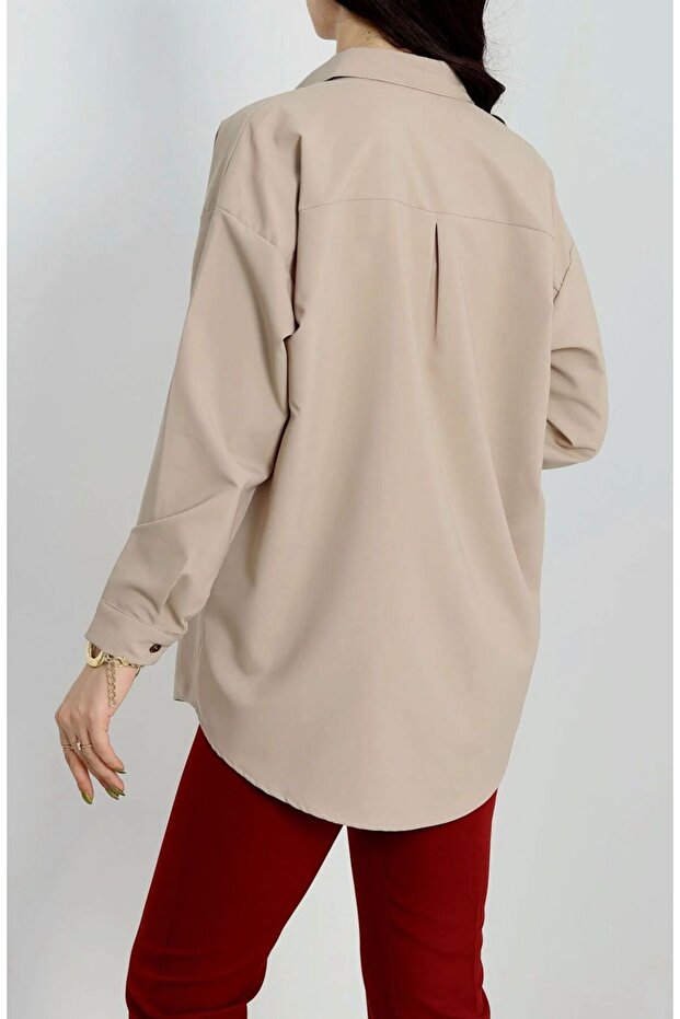 Oversize Vizon Gömlek - 4