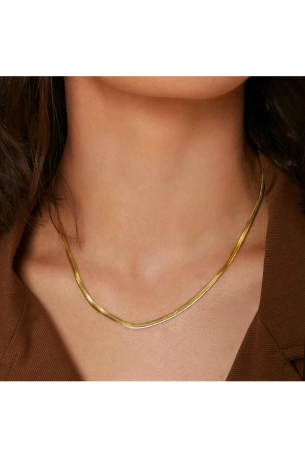 Italian Crush Steel Chain Necklace Gold Color Steel Necklace Unisex Product