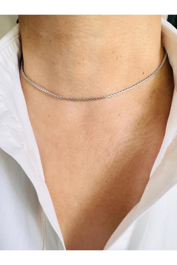 Steel Silver Color Chain Necklace 45 cm