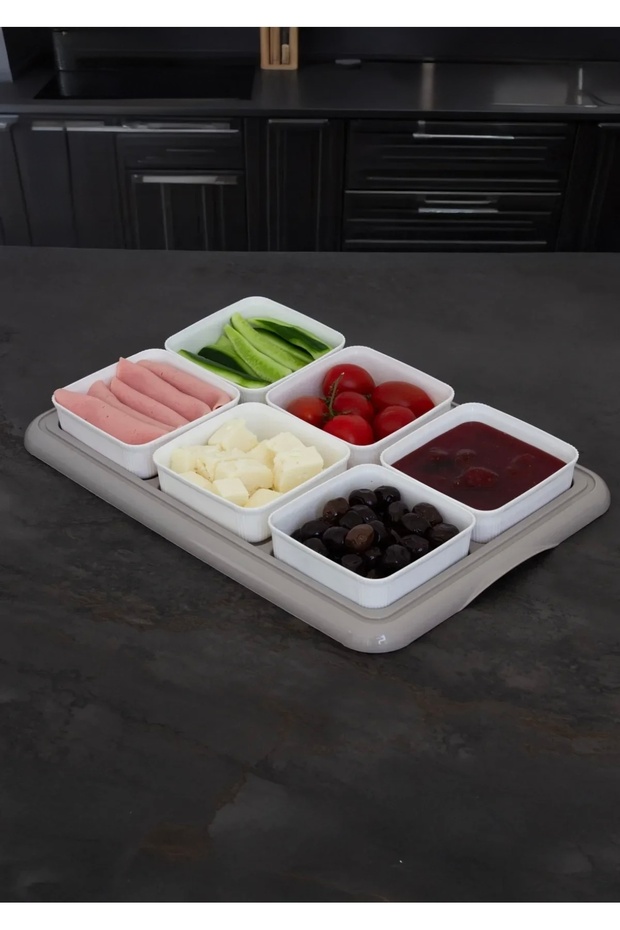 6-Piece Breakfast Set Breakfast Storage Container - Breakfast Set with Lid - Storage Container with Tray - 6