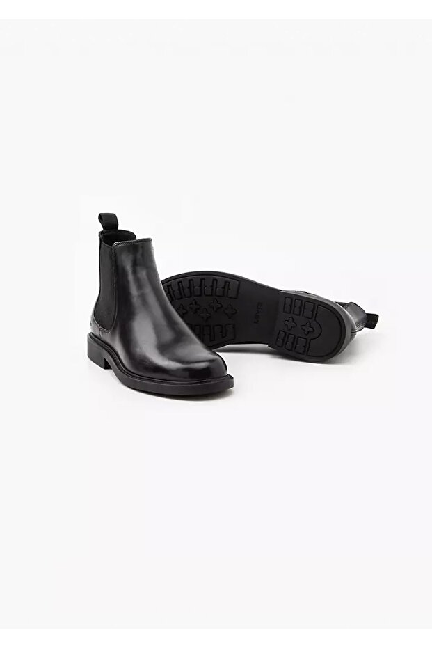 حذاء Amos Leather Mod Chelsea باللون الأسود بالكامل