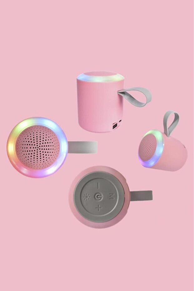 Bluetooth Hoparlör SD USB Destekli D24 Pembe - 3