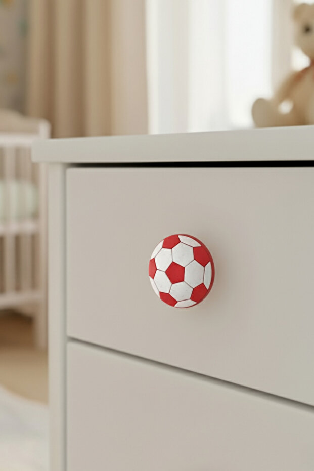 Football Ball Children's Room Furniture Handle - Polyester - Single Screw Cabinet and Drawer Handle