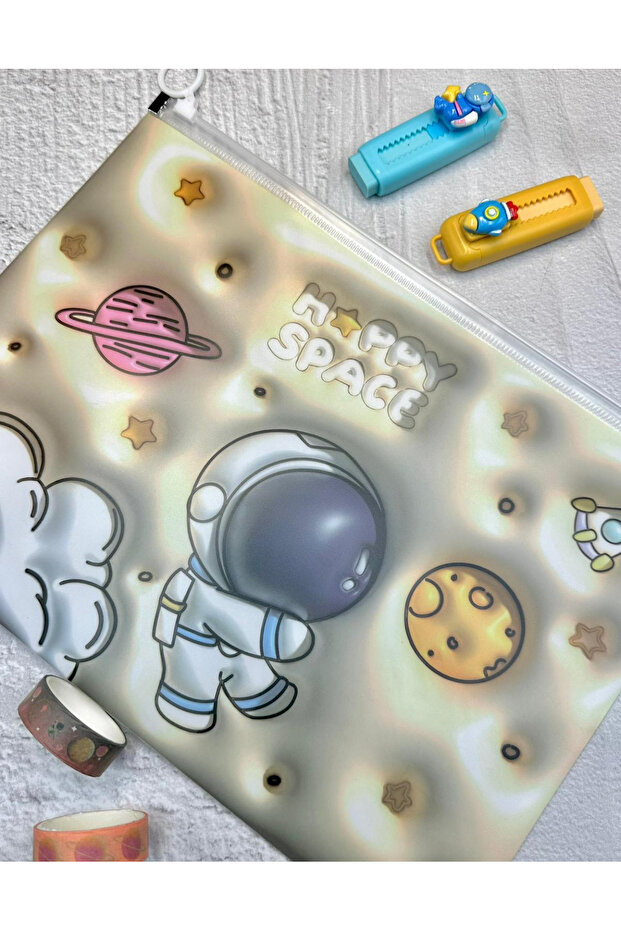 Galaxy Adventure Transparent Single Compartment A4 Zipper File Folder / Document File/Organizer Folder - 8