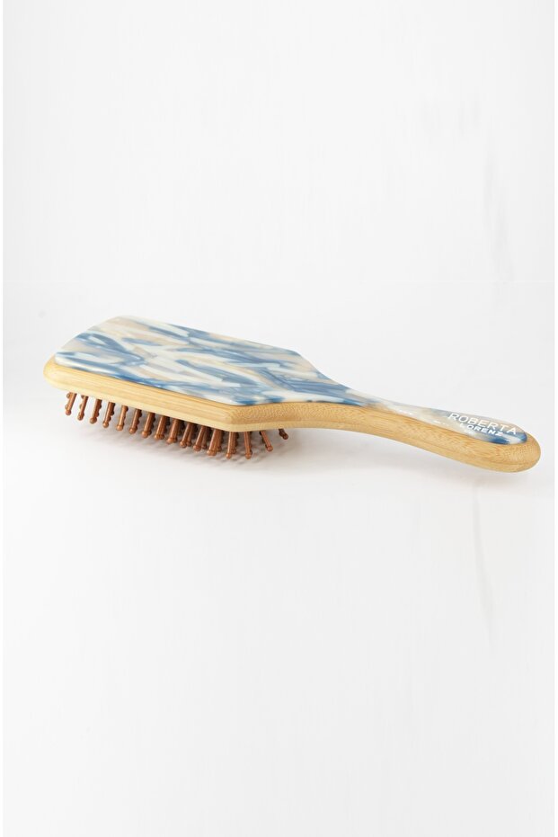 Kadın Sedefli Bambu Doğal Bambu & Asetat Saç Tarağı - 4