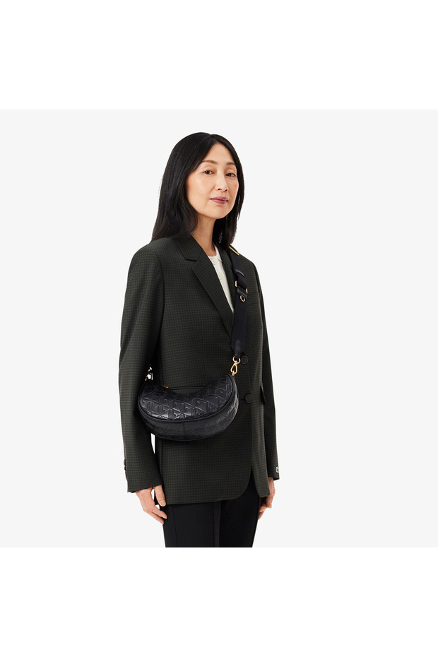 Maheki Kadın Monogram Deri Siyah Omuz Çantası - 8