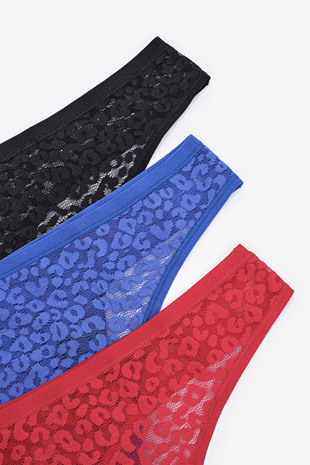 Csipke csipke 3 részes többszínű tangabugyi - 5