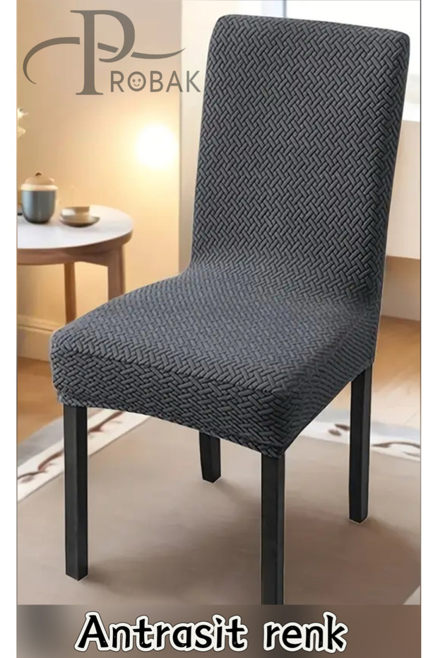 Sandalye Kılıfı, Sandalye Örtüsü, Lastikli,likralı Yıkanabılır 6Adet  sandalye örtüsü - 1