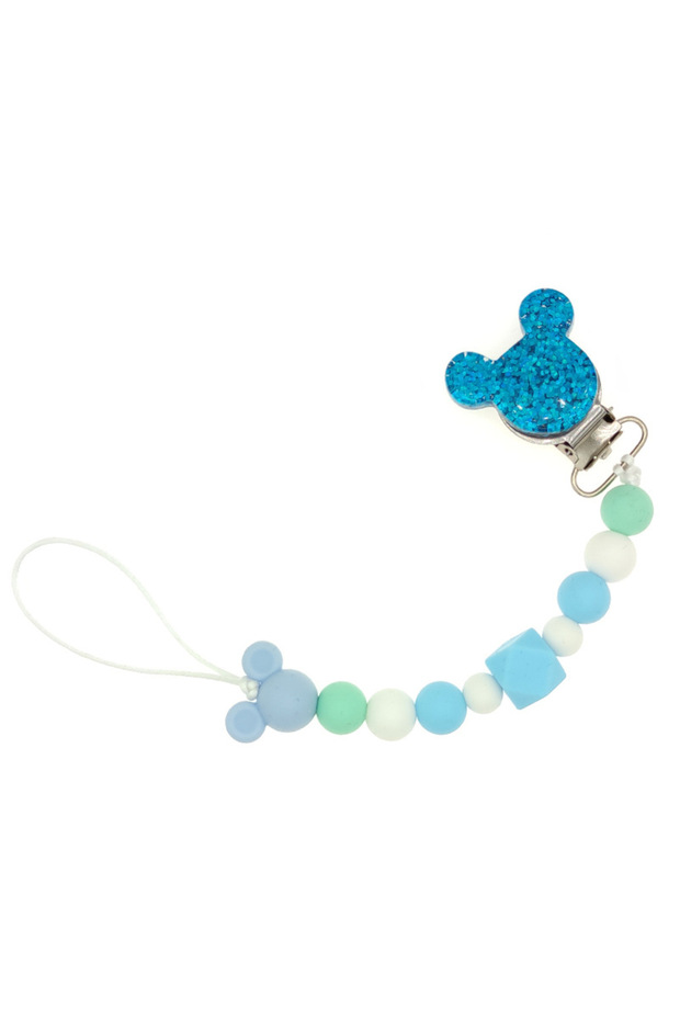 MXLB-254-blue مشابك مصاصة للأطفال سلسلة خرز سيليكون ألعاب عضاضة حامل دمية سلسلة مصاصة هدية
