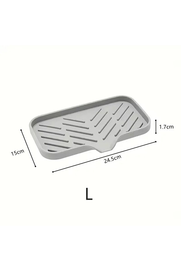 L 5.2X9.6 inch New Silicone Faucet Mat Kitchen Sink Tray Soap Dispenser Sponge Drain Pad Sink Splash