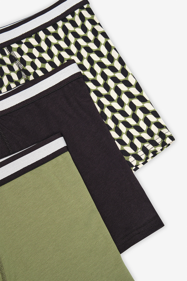 Basic Detailed 3lü Çok Renkli Boxer - 5