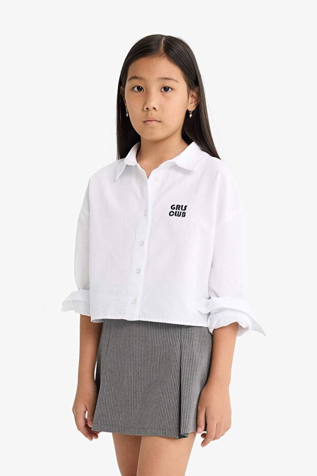 Kız Çocuk Beli Lastikli Poplin Şort Etek F2637A825AU - 6