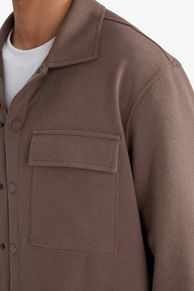 Regular Fit Twill Uzun Kollu Gömlek E7689AX25AU - 5