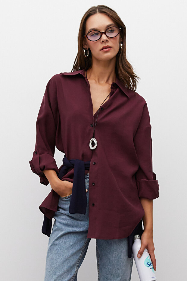 Apoletli Oversize Gömlek - 6