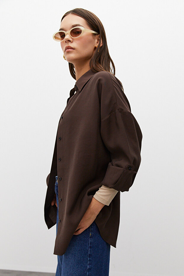 Apoletli Oversize Gömlek - 5