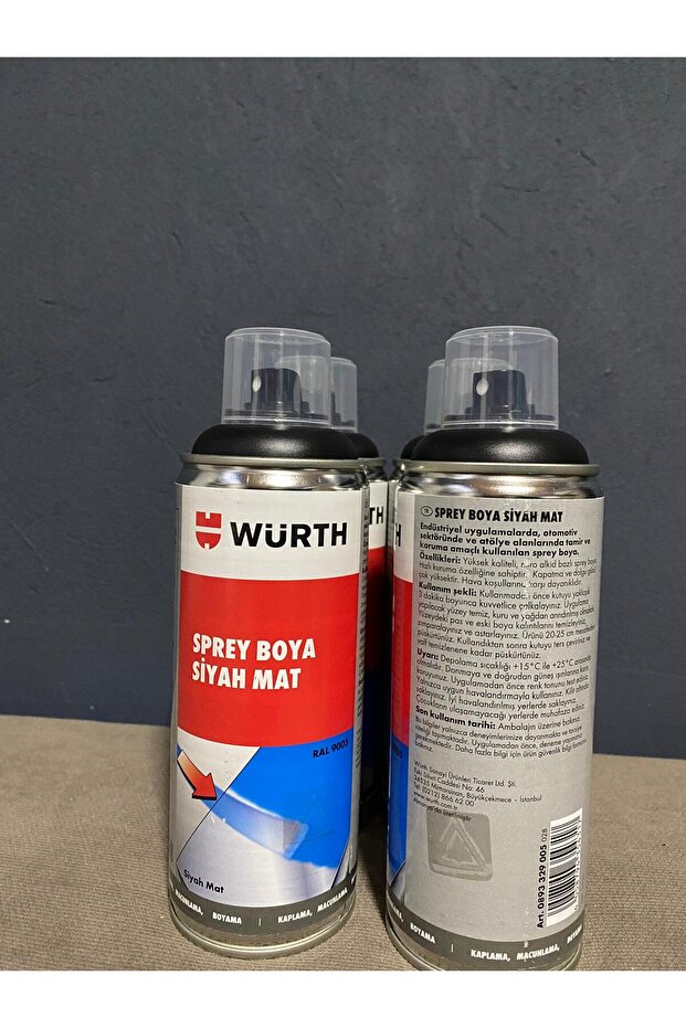 WÜRTH SPREY BOYA  SİYAH MAT  4'LÜ - 3