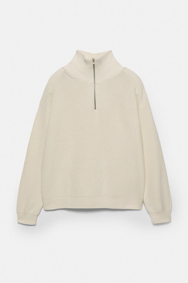 Fermuarlı yaka kazak - 7