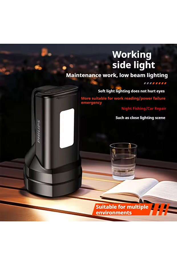 Black new SFL3121 flashlight strong searchlight with side light can be used for a variety of - 4