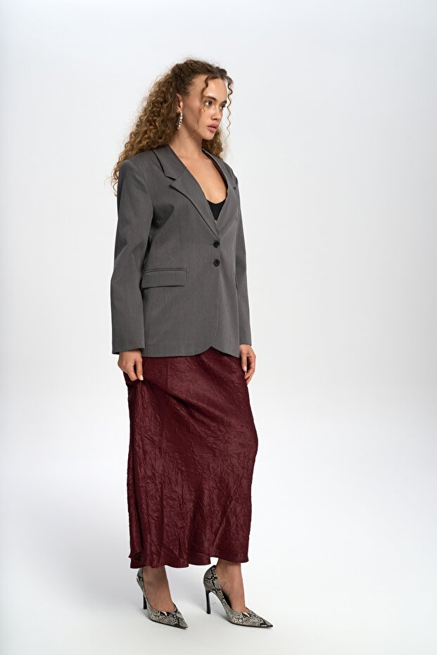 Volda Yaka Detay Antrasit Blazer - 4