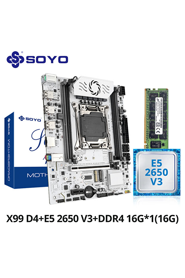 Motherboard+CPU SOYO X99 Gaming Motherboard Kit with Xeon E5 2650 V3 CPU & DDR4 16G*1 2133MHz Memory - 1