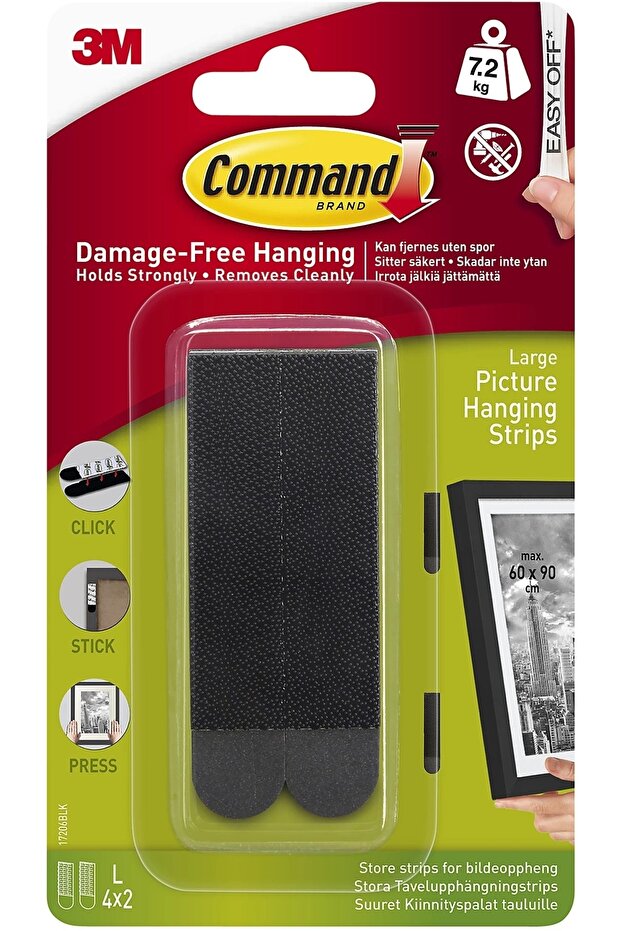 Hedgehog picture support system 4 sets large black, Command - 1