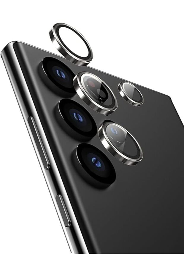 Samsung Galaxy S24 Ultra Camera Lens Guard – Shatterproof, High Clarity- Silver
