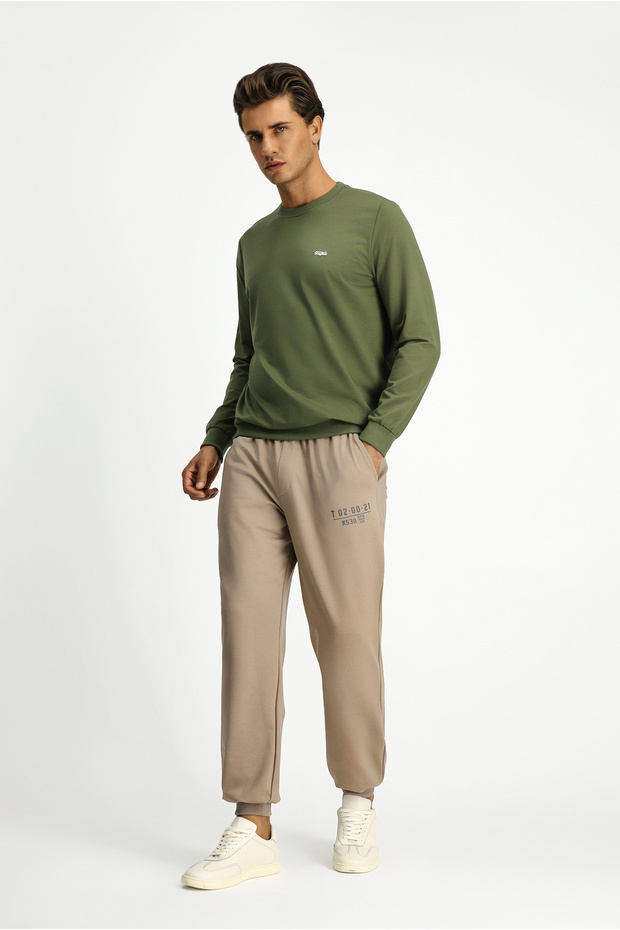 Bisiklet Yaka Regular Fit Nakışlı Basic Sweatshirt - 2