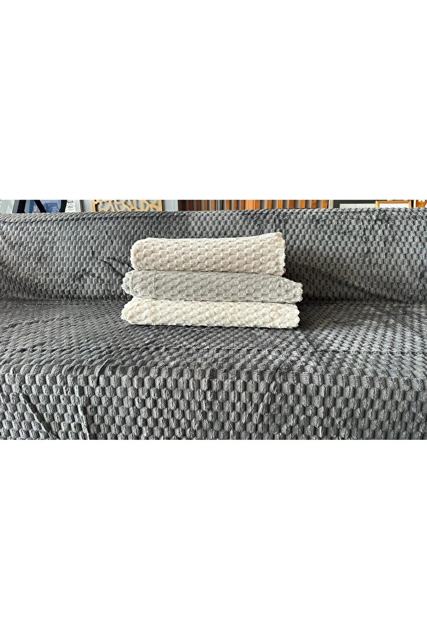 Kaymaz Tabanlı Wellsoft Koltuk Örtüsü 170x210 cm – Petek Desen, Modern Kanepe Örtüsü - 3