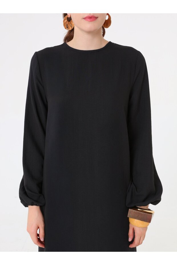 Φόρεμα Hijab Soft Touch - Μαύρο - Refka - 4