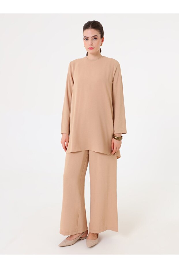 Aerobin Basic Tunik&Pantolon İkili Takım - Bej - - 2