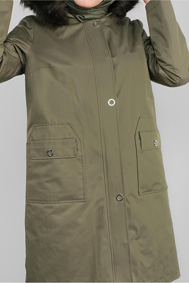 KAPÜŞONU KÜRKLÜ PARKA 90020 - 4