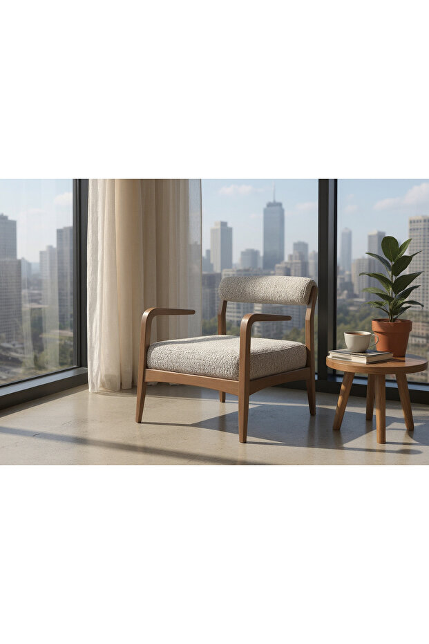 Fern İskandinav Tarzı Masif Kayın Berjer – Hazır Kurulum - 1