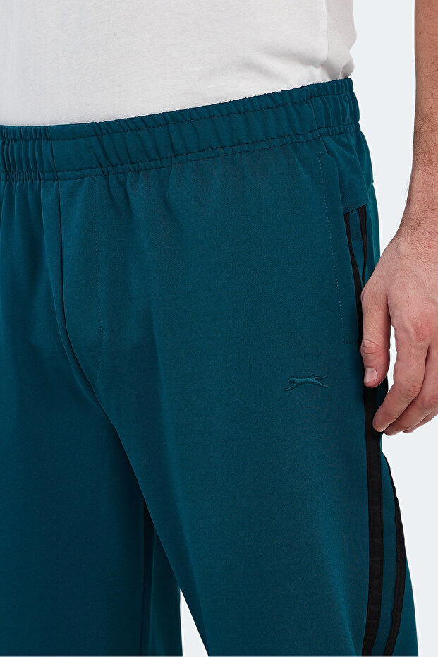 VIKRAMAN IN Erkek Fermuar Cepli Dar Paça Petrol Eşofman Altı - 4