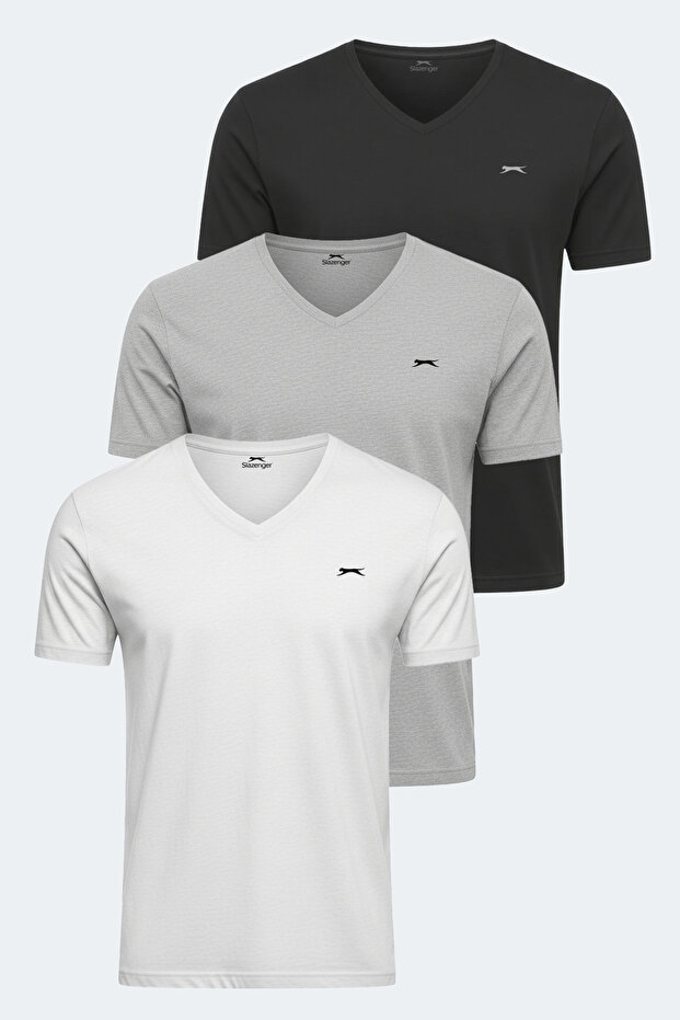 Rivaldo Set of 3 Men's White - Gray - Black T-Shirts