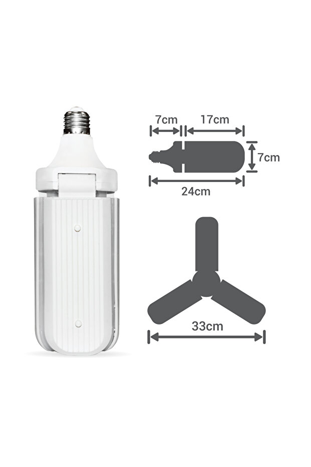 Pervane LED Lamba 40W - E27 - 3200lm - 30 Bin Saat Çalışma Süresi - 6500K - 7