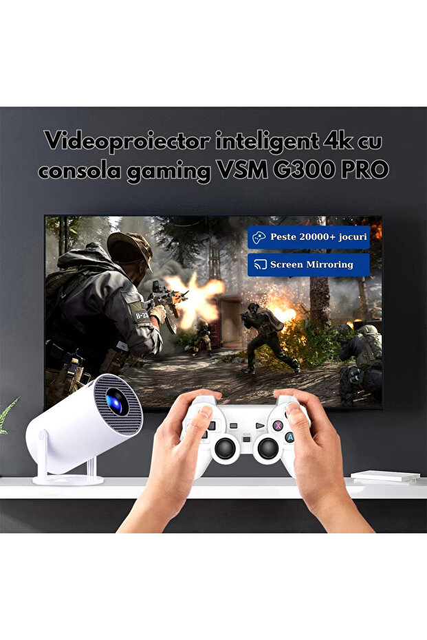 4K Smart Projector with Game Console, Android TV 11, WiFi, Bluetooth, 130-inch Projection - 5