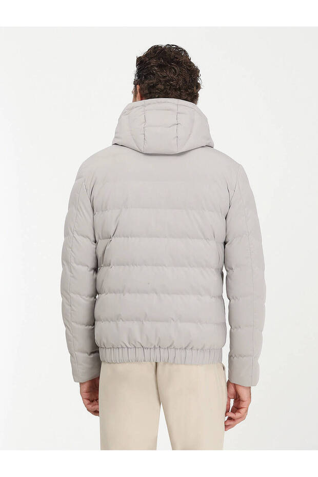 Taş Regular Fit Kapüşonlu Casual Dokuma Mont - 6