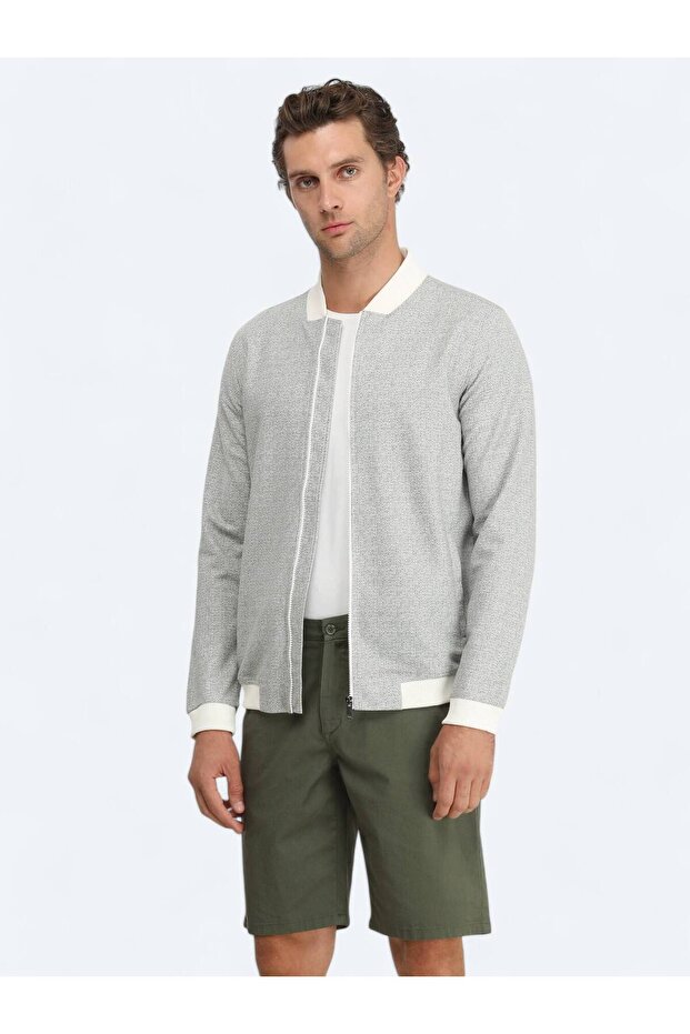 Haki Regular Fit Casual Örme Mont - 1