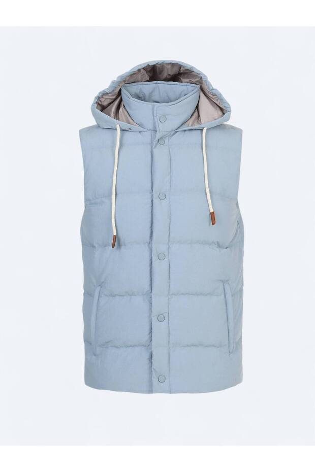 Mavi Regular Fit Kapüşonlu Casual Dokuma Spor Yelek - 7