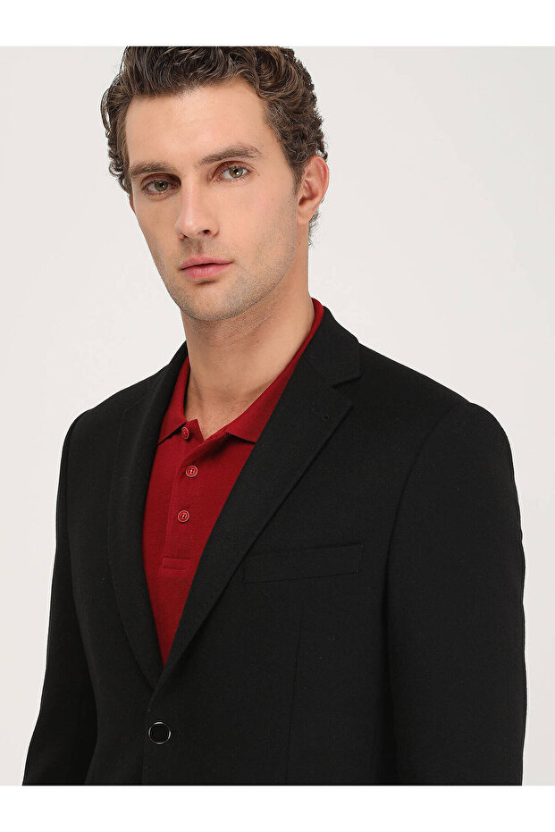 Düz Dokuma Ceket - 4