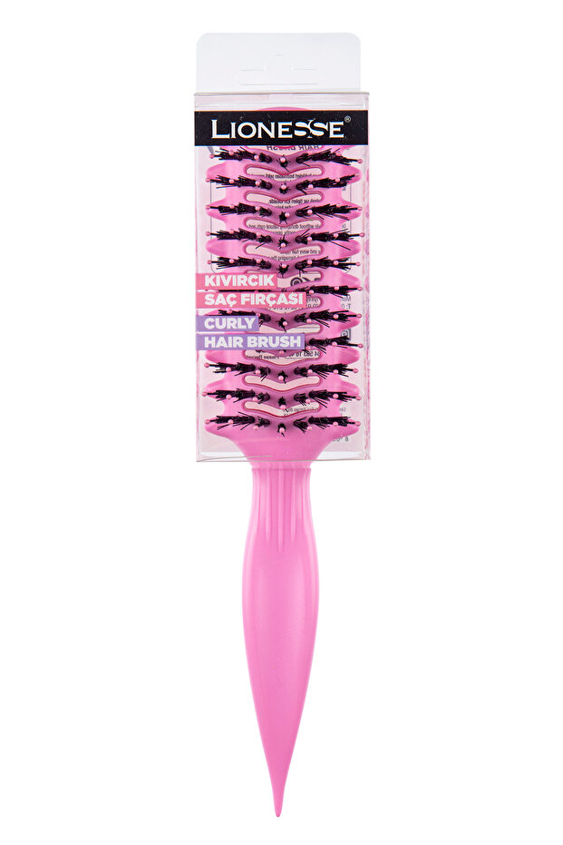 Curly Hair Brush 8916 Pink - Enhances Curls for Curly, Wavy, and Voluminous Hair